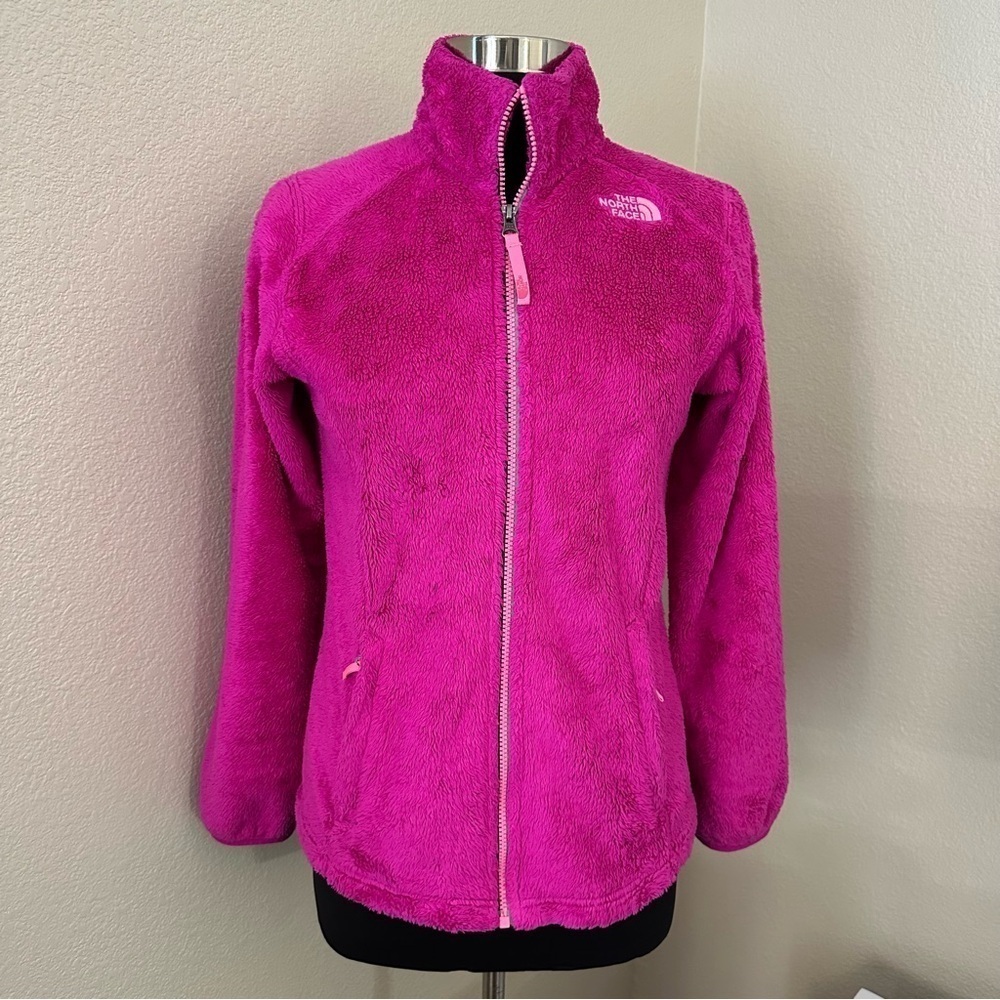 The North Face Fleece Full Zip Up Fuzzy Pink Athletic Jacket Size Girl’s XL